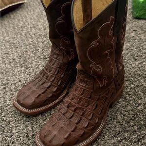 HP Kids Brown Crocodile Pattern Boots